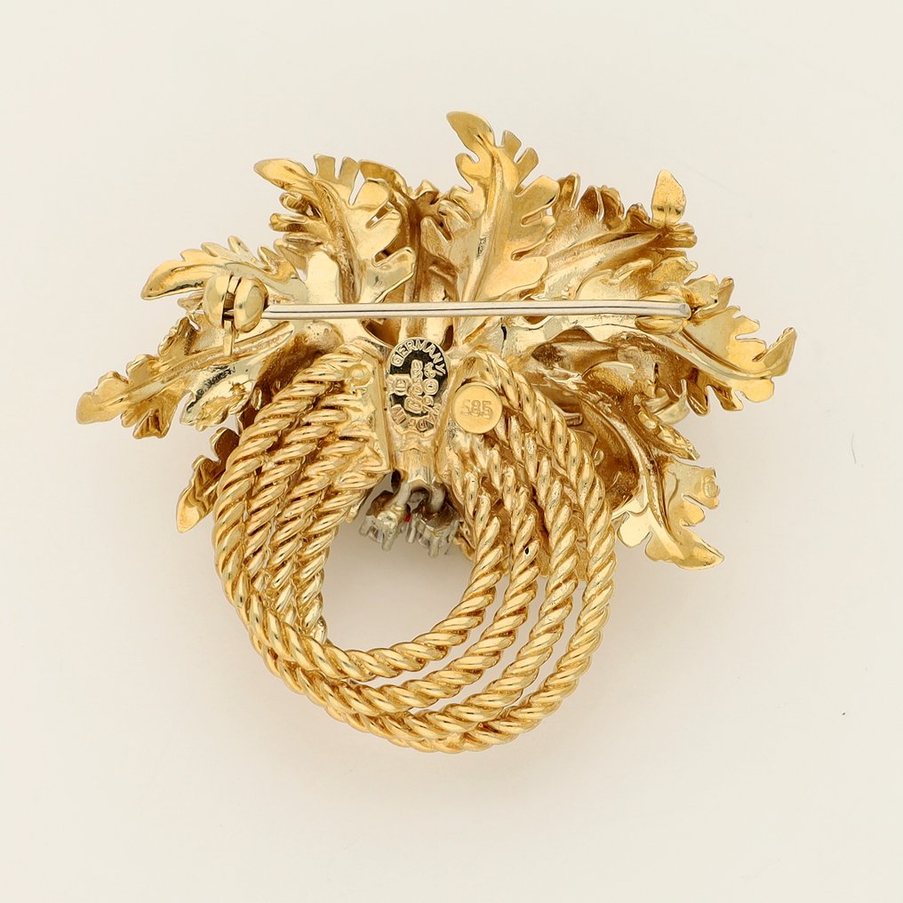 Grosse - Καρφίτσα - 14 καράτια Κίτρινο χρυσό - 0.12ct. tw. Διαμάντι (Φυσικό) #1.0