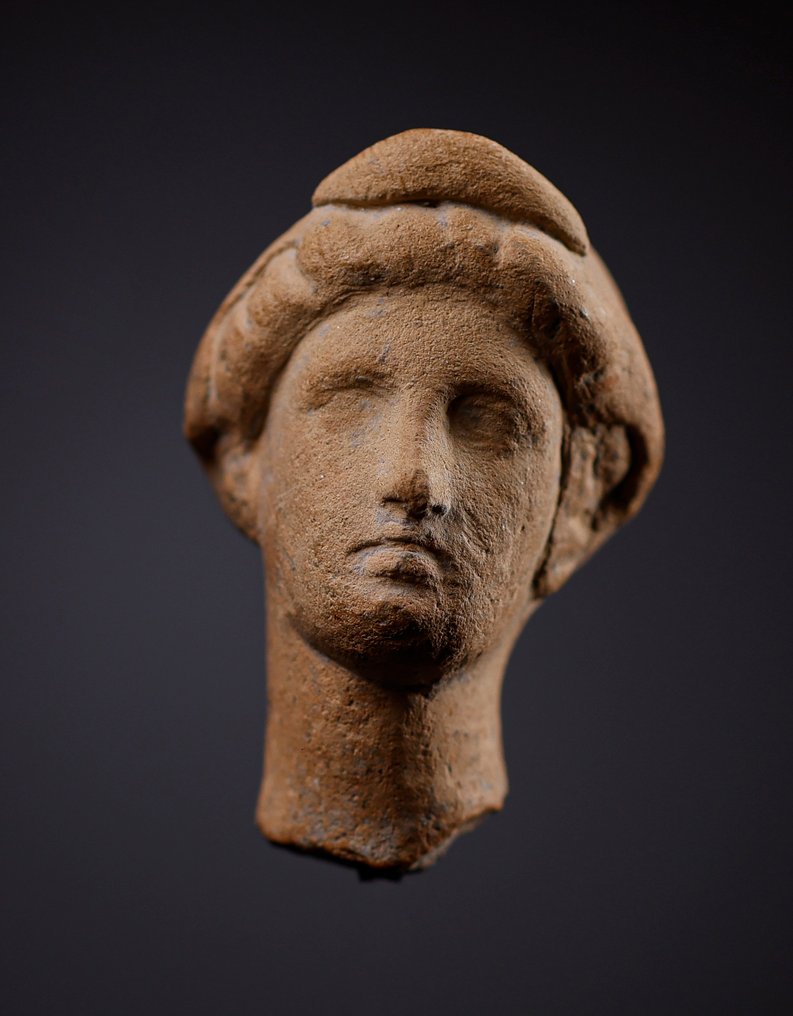 Oldtidens Hellas terrakottahode av kvinne - 3.9 cm #3.2
