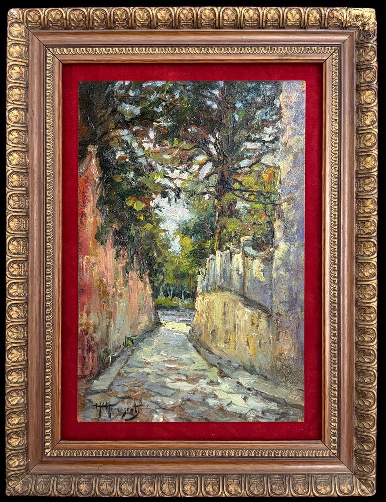 Alessandro Monsagrati (1884-1966) - Veduta di una strada a Firenze (Traversa San Leonardo) #1.0