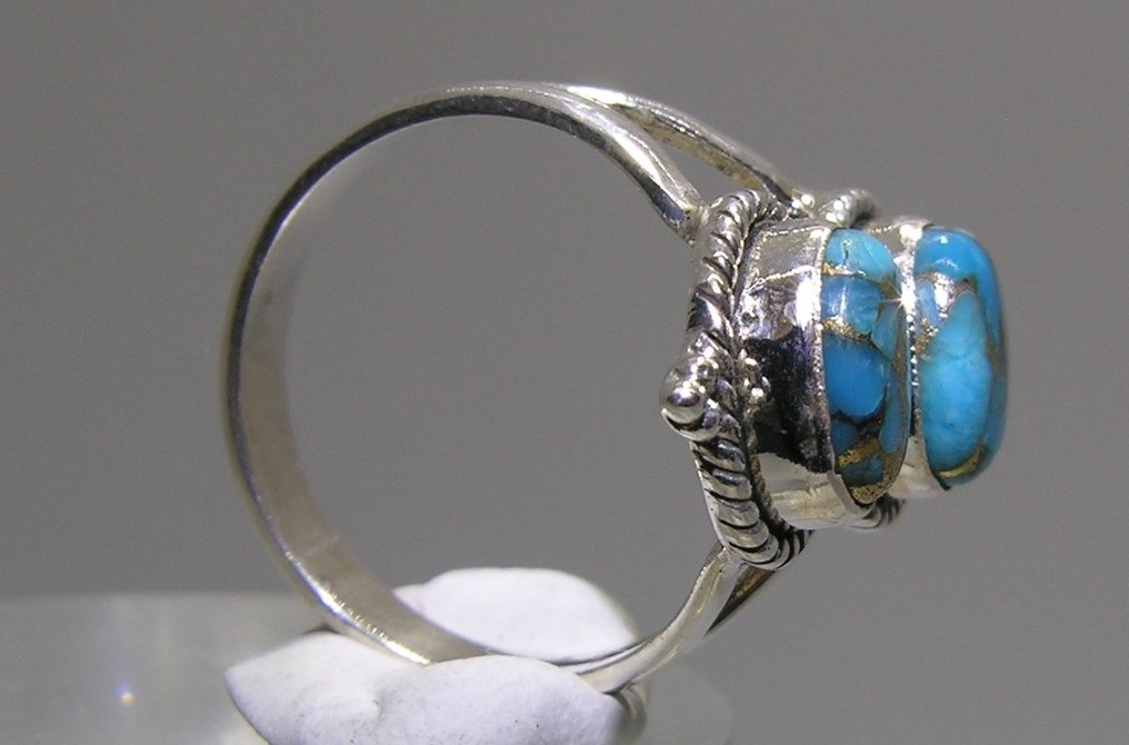 Τυρκουάζ δαχτυλίδι - Ύψος: 25 mm - Πλάτος: 20 mm- 4.68 g - (1) #2.1