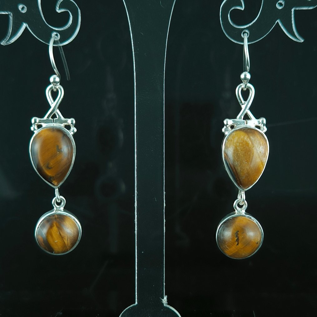 Sølv - Øredobber - Ojo de Tigre høyverdig sølv #1.0