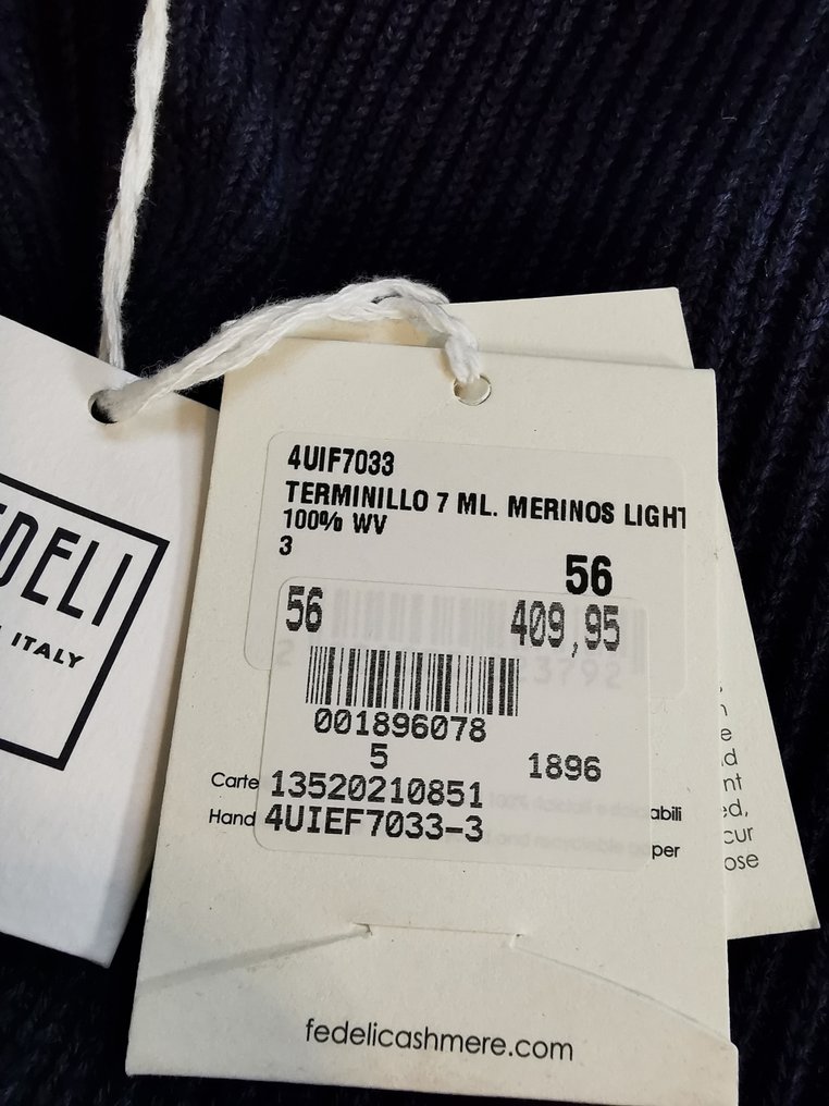 Fedeli - NEW, 100% Wool, Size 56 - Cardigan #1.0