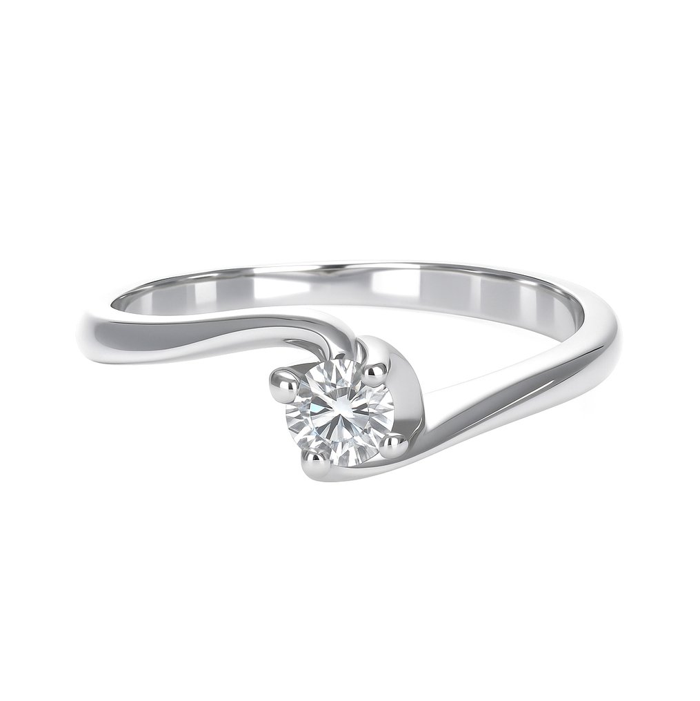 Δαχτυλίδι - 18 καράτια Λευκός χρυσός - 0.20ct. tw. Διαμάντι (Φυσικό) #3.2