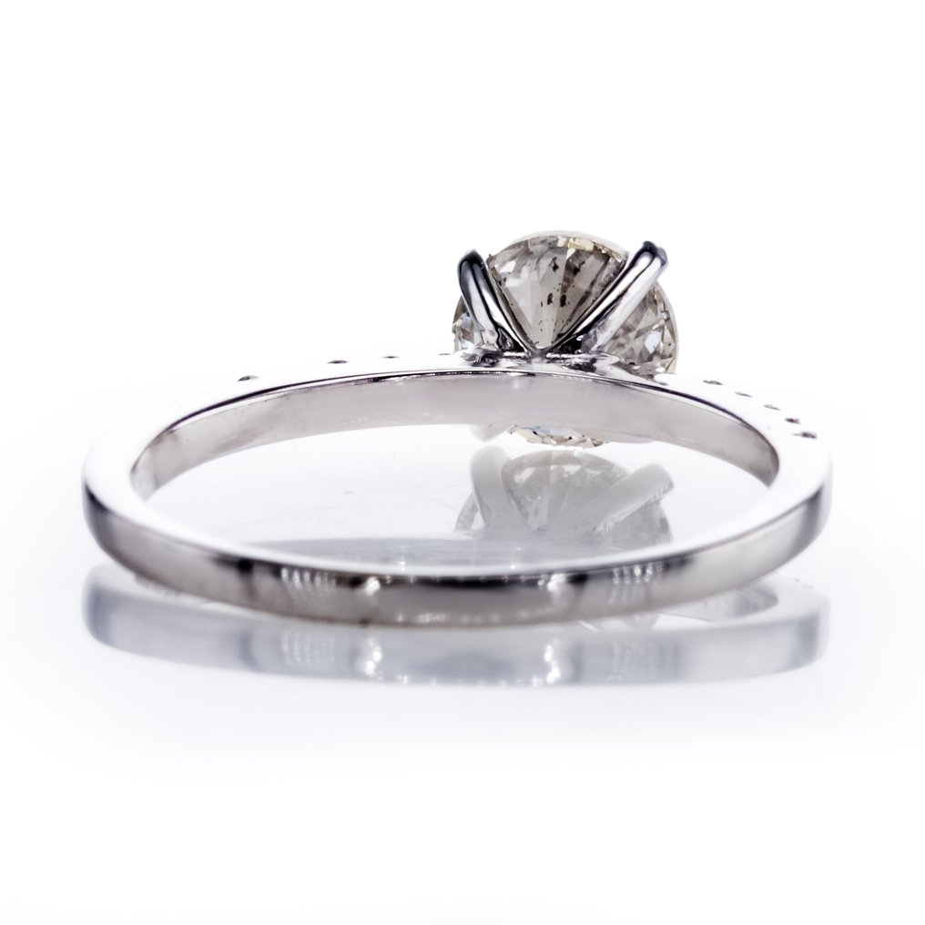 Nincs minimálár - Jegygyűrű - 14 kt. Fehér arany - 1.13ct. tw. Gyémánt (Természetes) - Gyémánt #3.2