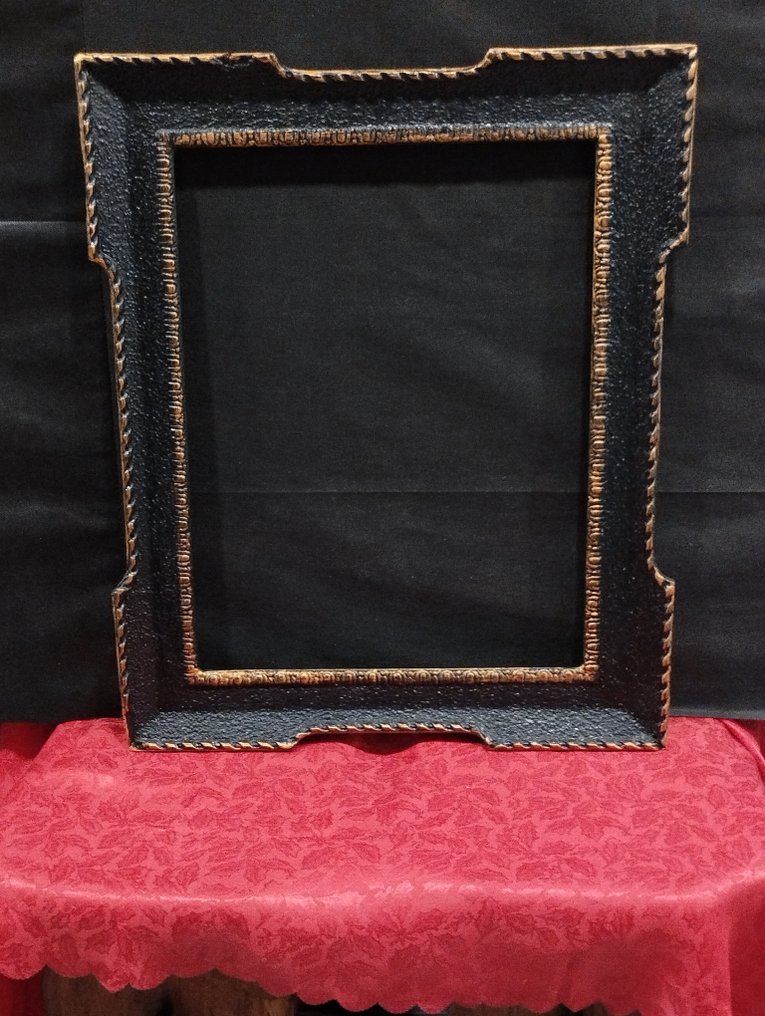 Cadre  - Bois - Corniche ébénisée du XIXe siècle #1.0