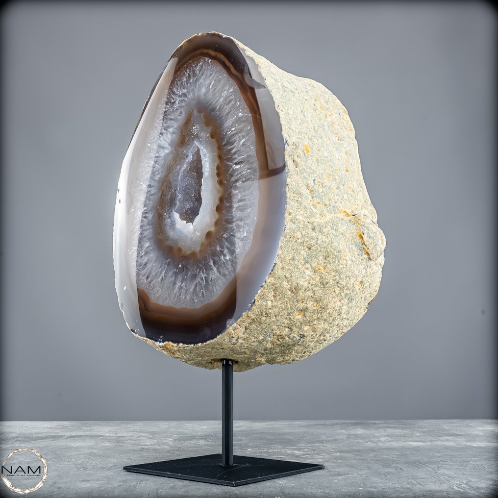 Φυσικός αμέθοδος αχάτης δρύς σε βάση- 4066.31 g #1.0