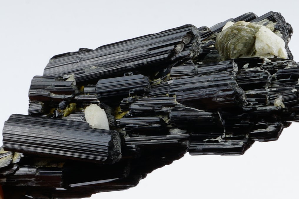 Tourmalini neri con mica e albite - cristalli lucenti. formazione extra - Altezza: 8.5 cm - Larghezza: 4 cm- 64 g #2.1