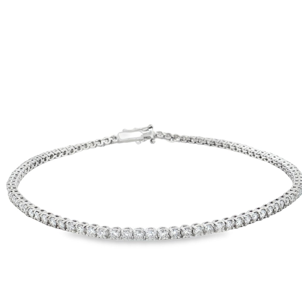 Βραχιόλι - 18 καράτια Λευκός χρυσός - 3.52ct. tw. Διαμάντι (Φυσικό) #1.0