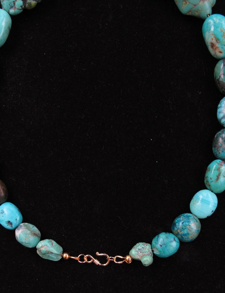 24K镀金项链和绿松石 - 埃及 - 20世纪下半叶 #3.2