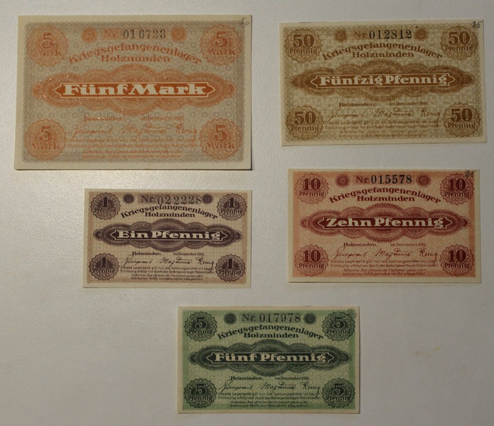 Alemanha. - 12 banknotes - Various German POW camps 1916-1917 (Sem preço de reserva) #1.0