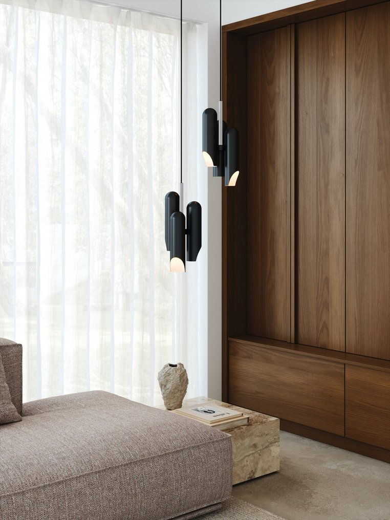 Nordlux - Charlotte Høncke - Lampada da soffitto a sospensione - Rochelle 3-Spot Pendant - Nero - Metallo, Plastica, Cromato #1.0