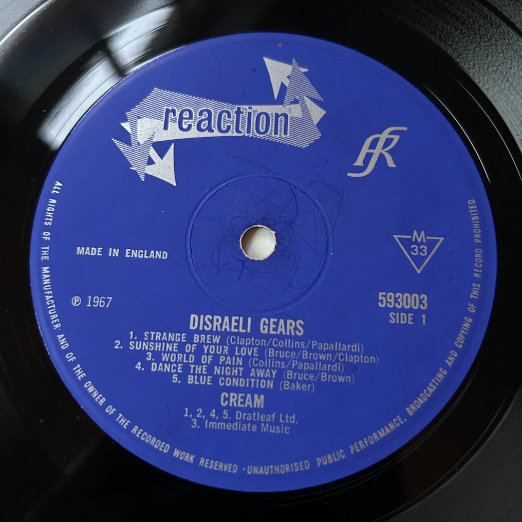 Cream - Disraeli Gears [UK mono Pressing] - Single Vinyl Record - Mono - 1968 #4.3