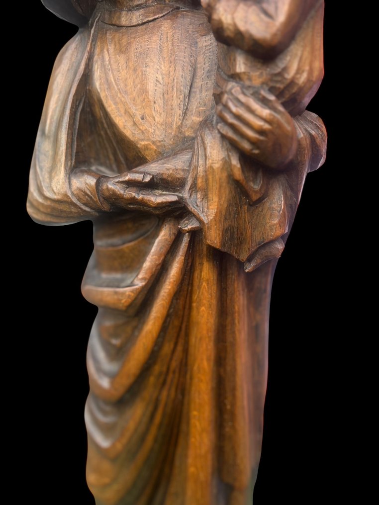 小塑像 - Maria met kindje Jezus - 65 cm - 橡木 #3.2