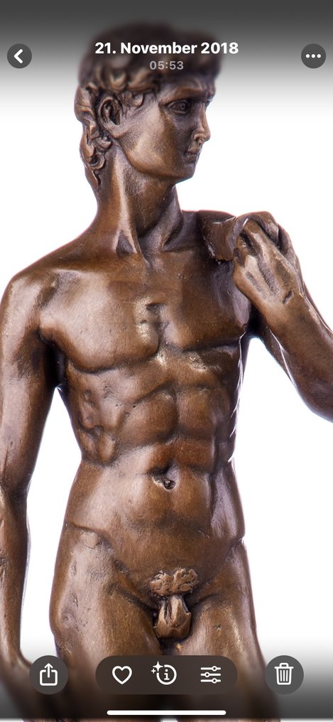 Figure - Bronzefigur "David" nach Michelangelo 28CM - Bronze, Marble #3.2