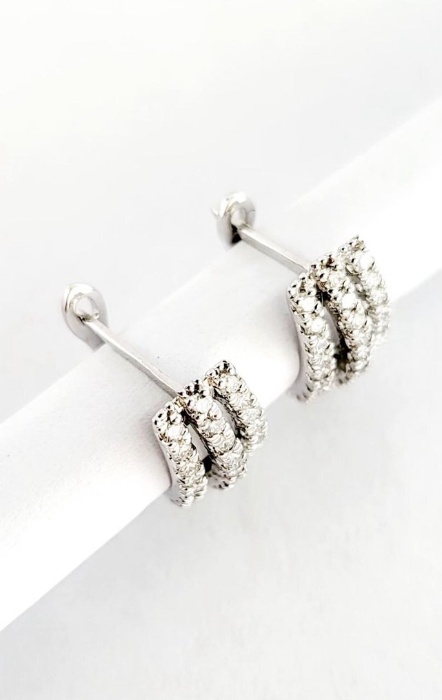 Σκουλαρίκια - 18 καράτια Λευκός χρυσός - 1.00ct. tw. Διαμάντι (Φυσικό) - Κατασκευασμένο στην Ιταλία #4.3