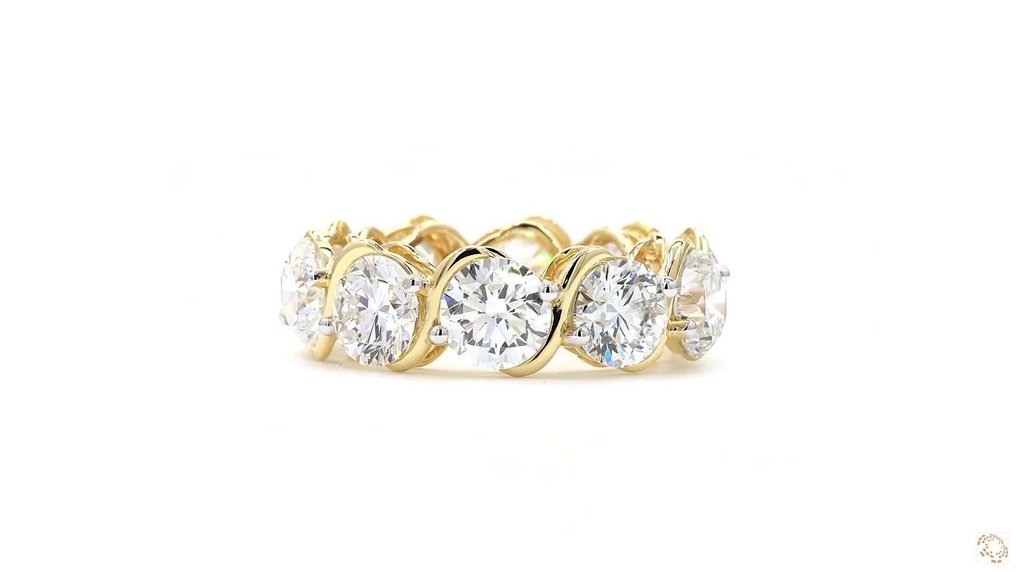 No reserve price - Ring - 18 kt. Yellow gold -  10.02ct. tw. Diamond (Lab-grown) #4.3