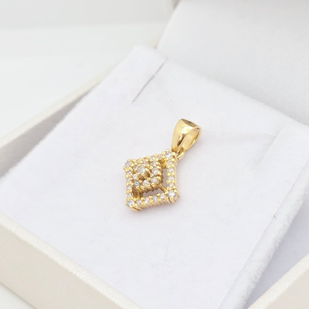 Sans prix de réserve - Pendentif - 14 carats Or jaune -  0.19ct. tw. Diamant (Naturelle)  #4.3