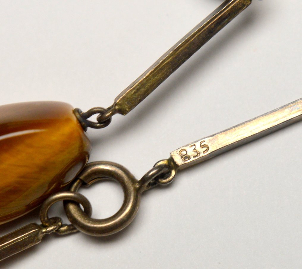 Occhio di gatto (crisoberillo) - Argento 835 - 38,33 g - Collana - 46 cm #3.2