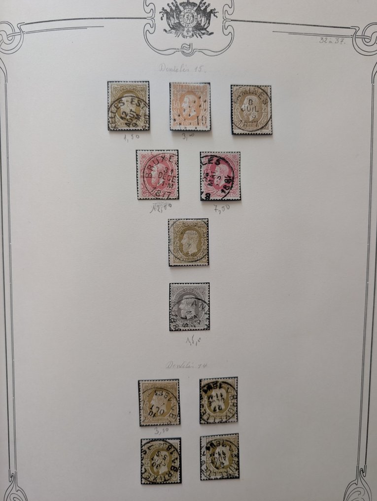 Belgium 1865/1934 - Belgium collection with 3 blocks of four nines. #4.3