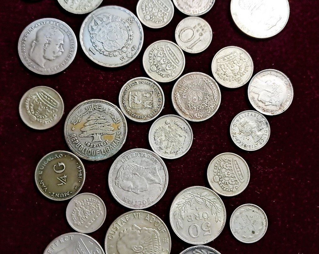 Maailma. Lotto di 29 monete in argento (Ei pohjahintaa) #2.1