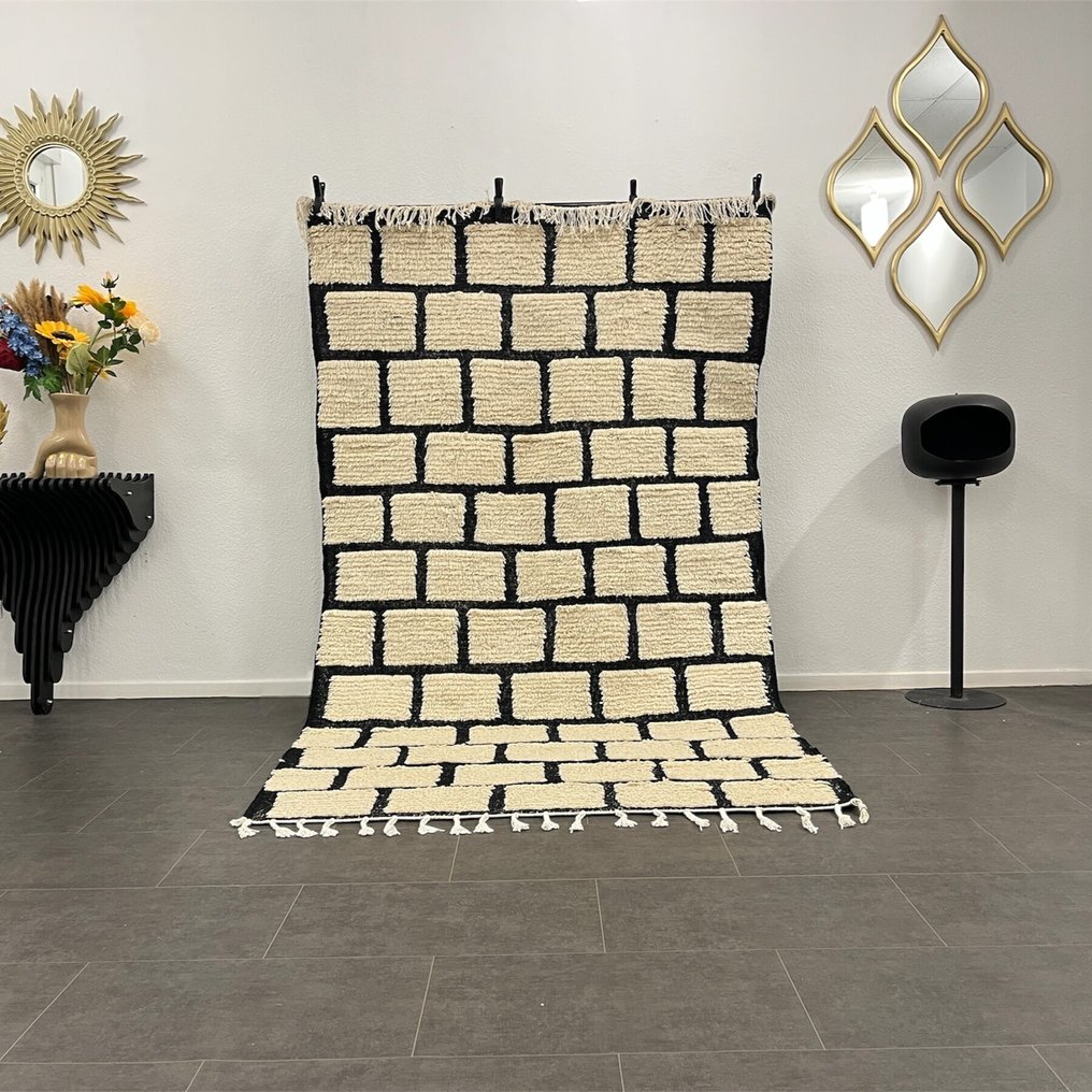 Berber, Handgefertigter Berberwollteppich. - Teppich - 256 cm - 154 cm - Dicke und weiche Wolle #1.0