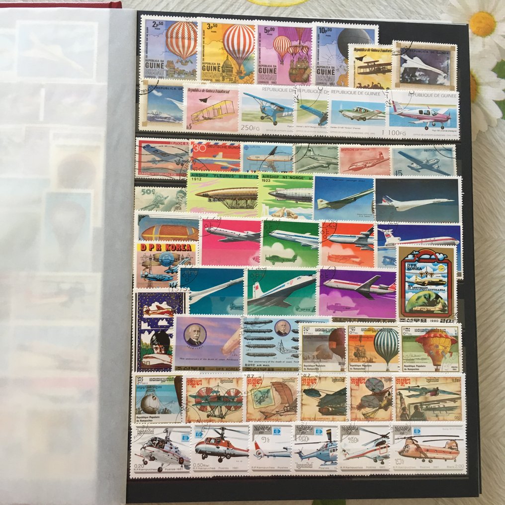 World  - Beautiful stamp collection themed: aircraft and transportation vehicles, both new and used from all #3.2