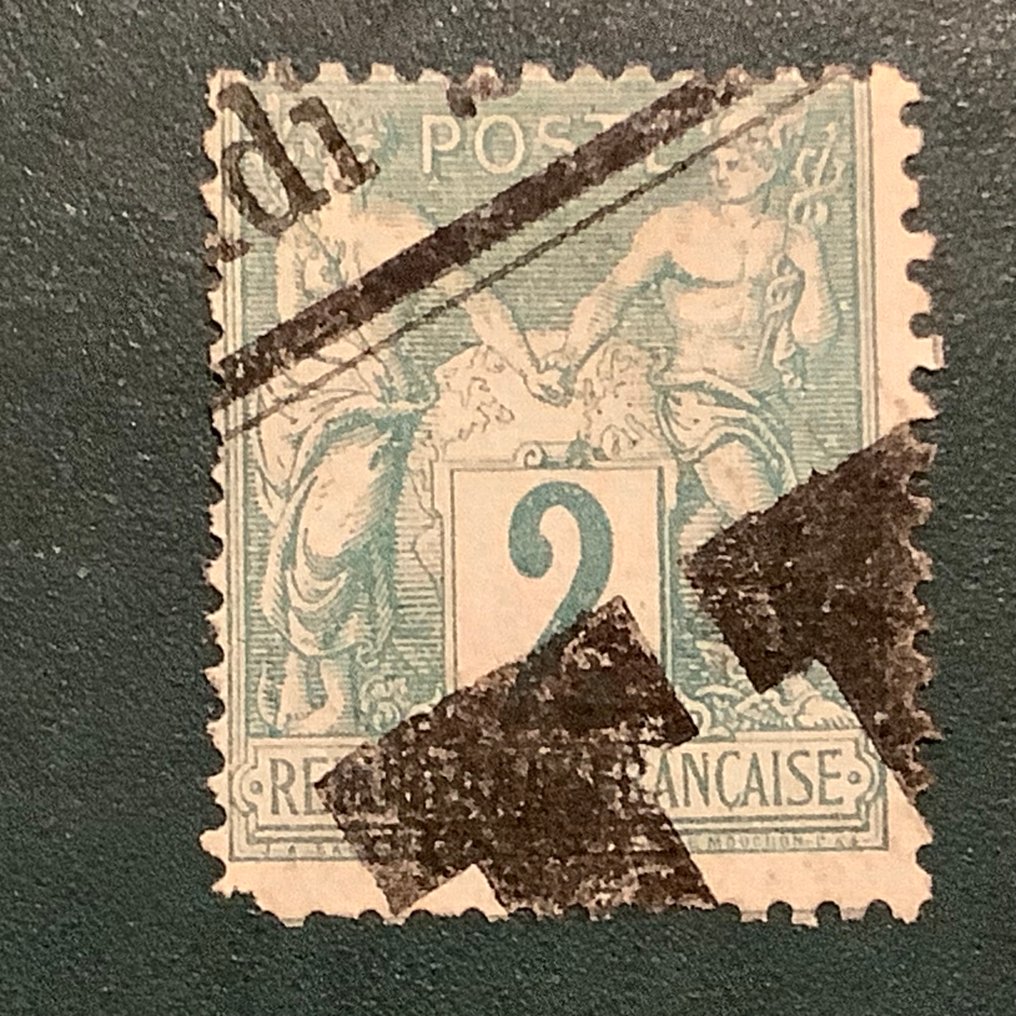 França 1876 - Sage tipo I de 2 centavos - Yvert 62 #1.0