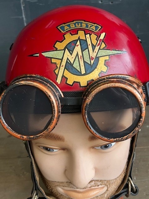 复古的MV AGUSTA头盔带尘罩 - Duralbu Forte - Jet helm #2.1