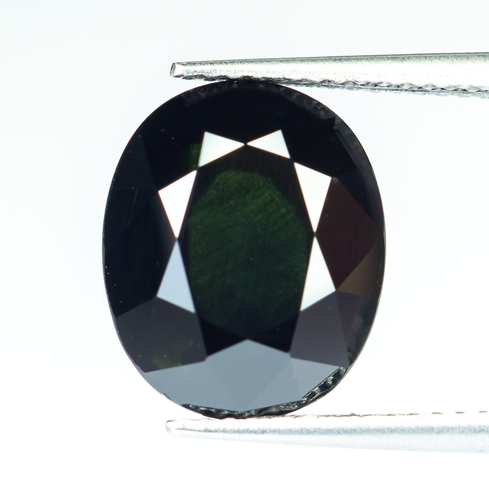 没有保留价 蓝宝石  - 10.09 ct - 莲花宝石实验室 - 深绿色 #1.0