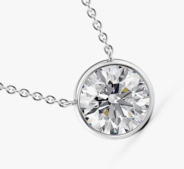 没有保留价 - 吊坠 - 14K包金 白金 - 0.90ct. tw. 钻石 (天然) #3.2