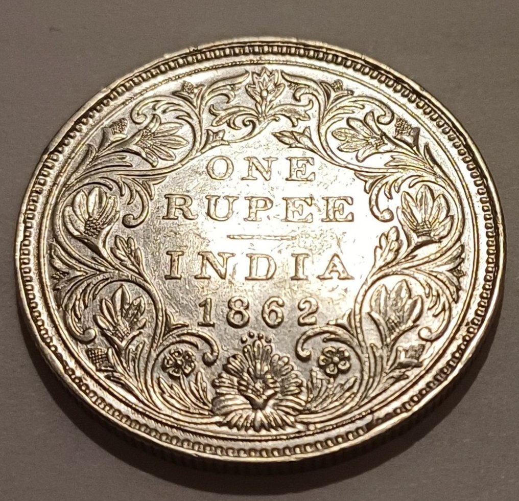 英屬印度. 維多利亞. 1 Rupee 1862  (沒有保留價) #1.0