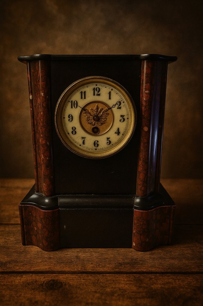 Ceas Mantel - Antic Marmură, Bronz, Alamă - 1850-1900 #1.0