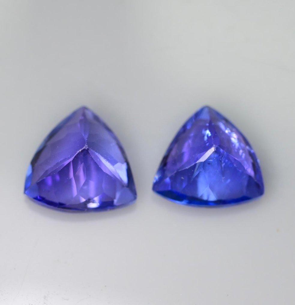 没有保留价 - 1 pcs 蓝色 坦桑石 - 1.61 ct - 国际有色宝石协会(ICA GemLab) - 紫罗兰色坦桑石一对 #2.1
