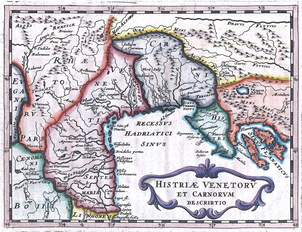 義大利 - 弗留利-威尼斯朱利亚、克罗地亚、威尼托; P. Briet - Histriae Venetorv et Carnorum - 1649 #1.0