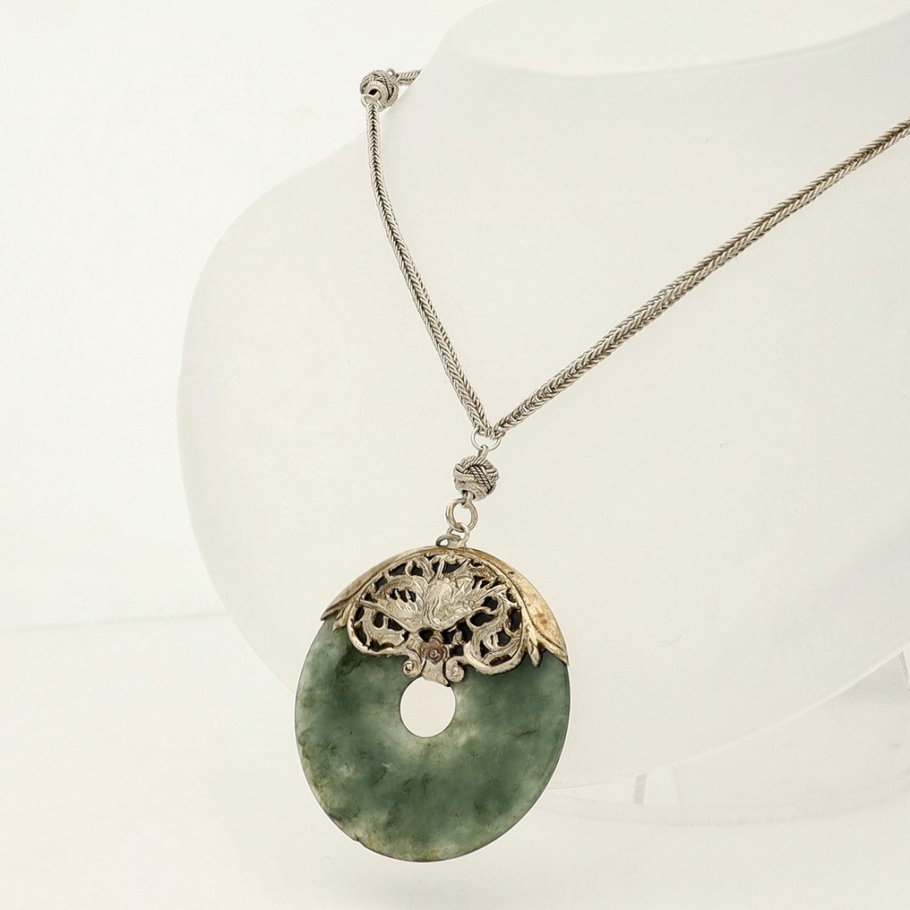 Zonder minimumprijs - Halsketting Zilver - Jadeiet #1.0