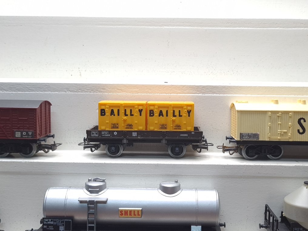 Jouef H0 - 636/637/641/642/644/647/651/653/656 - Τρένο μοντελισμού μεταφοράς εμπορευμάτων (9) - 9 ποικίλα φορτηγά αυτοκίνητα - SNCF #4.3