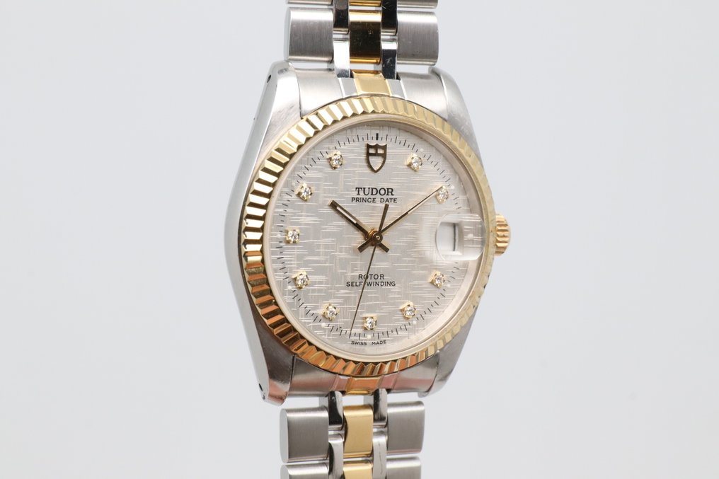 Tudor - Prince Date - Ohne mindestpreis - 74033 | Silver Linen Dial w/ Diamonds - Herren - 2000-2010 #1.0