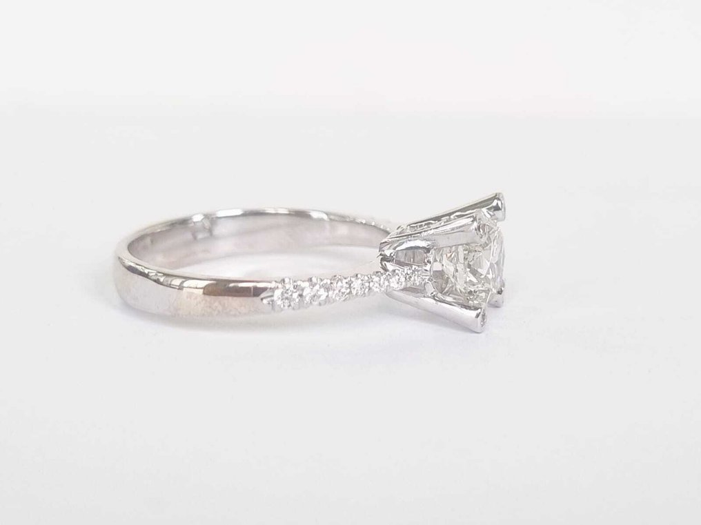 訂婚戒指 - 18 克拉 白金 -  1.17ct. tw. 鉆石 (天然) - 鉆石 #2.1