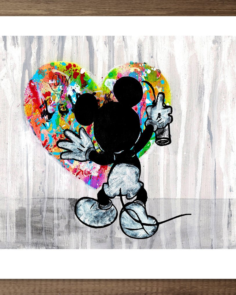 MEB Dessin - Mickey & Heart (Tribute to Banksy) - Artist Proof (AP) – Hand-Signed #1.0