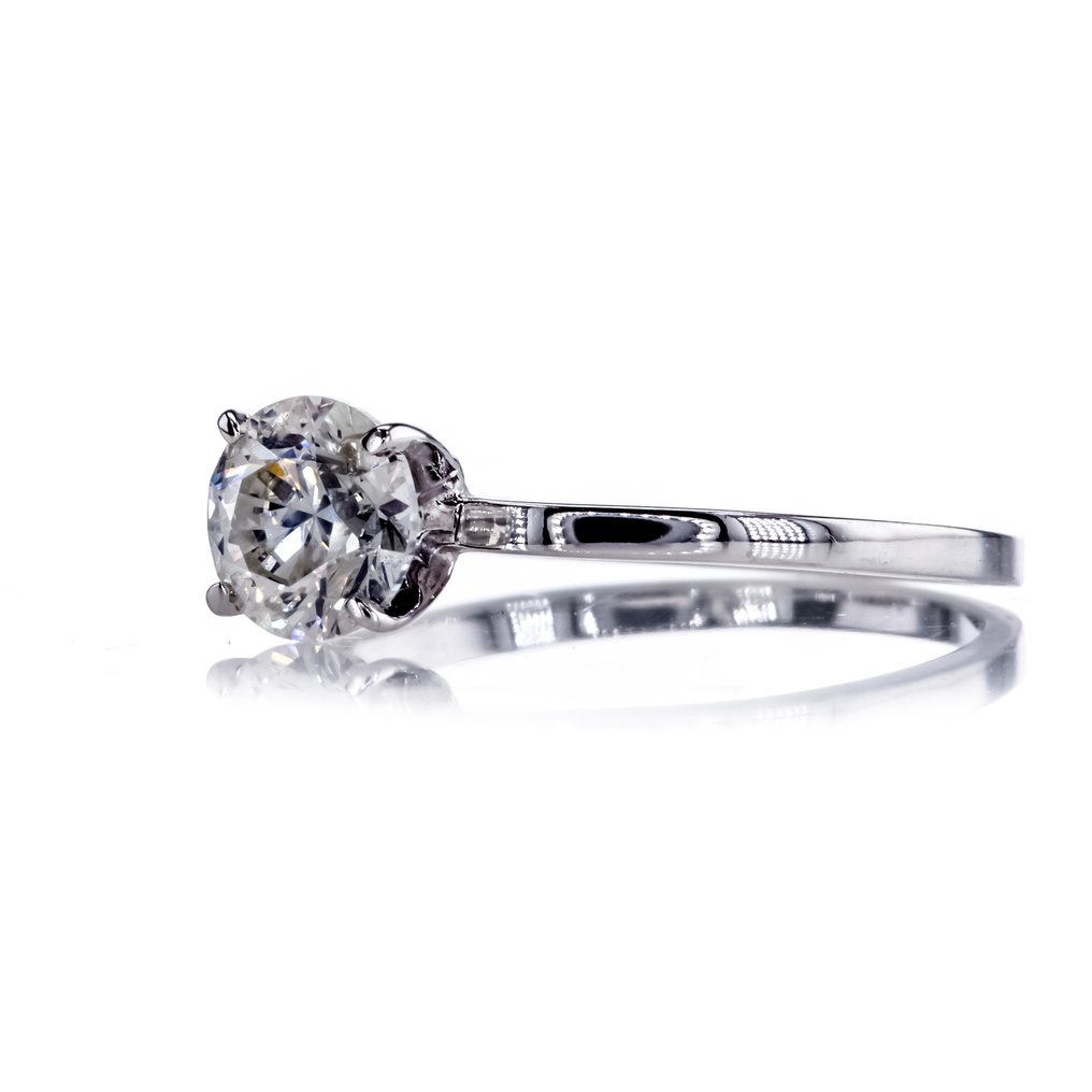 No reserve price - Engagement ring - 14 kt. White gold - 0.96ct. tw. Diamond (Natural) #2.1
