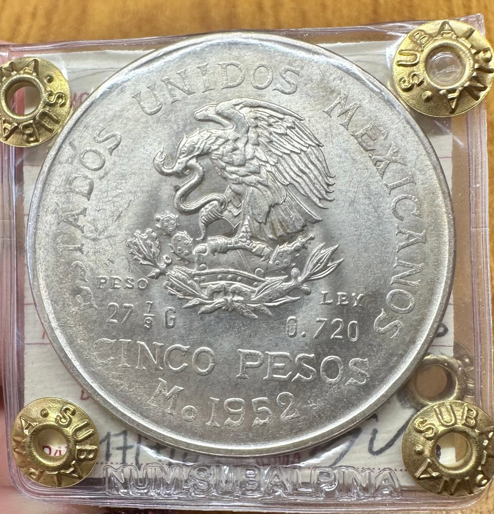 México. 5 Pesos 1952 Hidalgo (Sem preço de reserva) #1.0