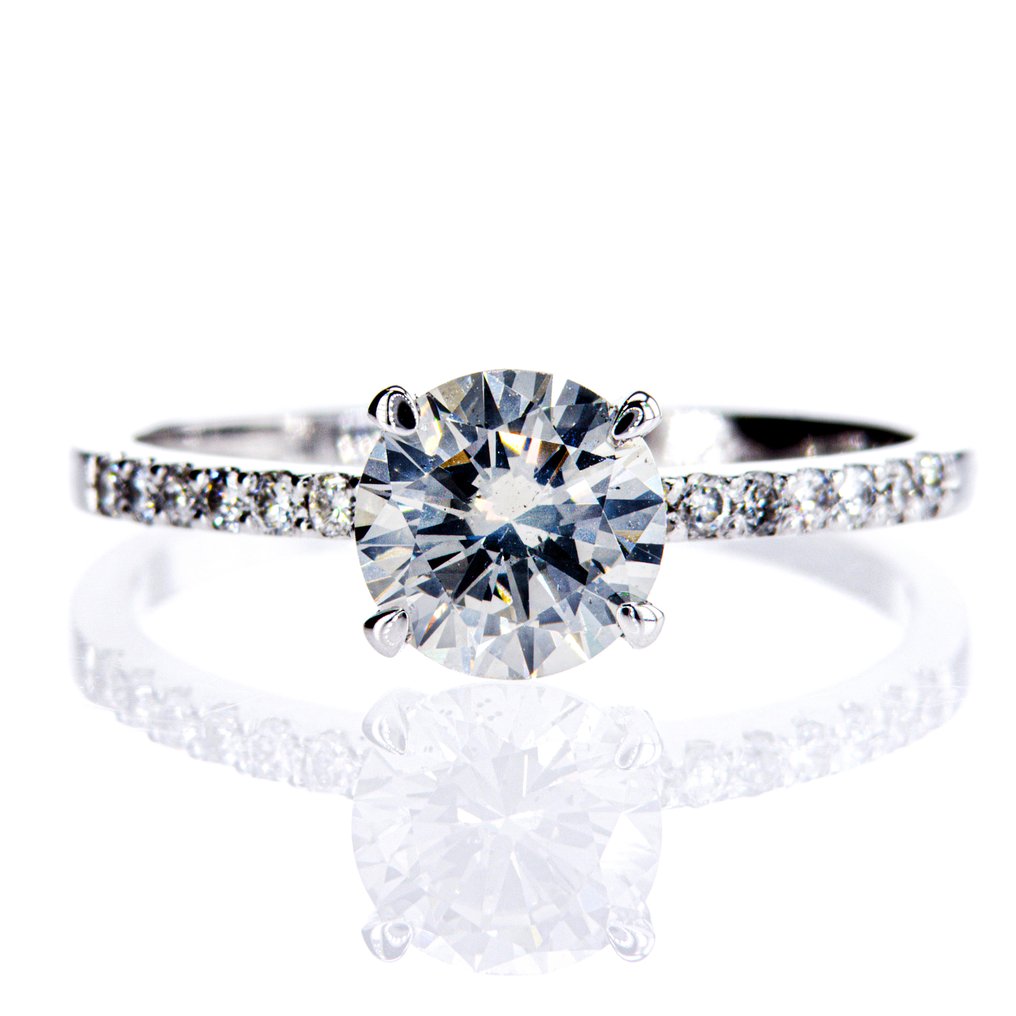 χωρίς τιμή ασφαλείας - Δαχτυλίδι αρραβώνων - 14 καράτια Λευκός χρυσός -  1.15ct. tw. Διαμάντι (Φυσικό) - Διαμάντι #1.0