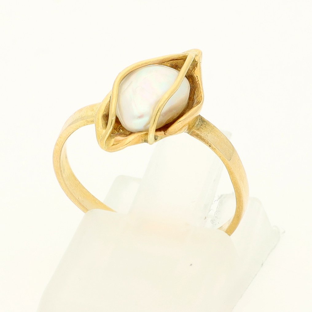 Bague - 18 carats Or jaune - Perle #1.0