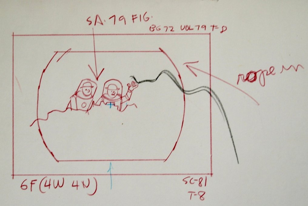 Destination Moon " Tintin - Belvision Studios - 7 x Original Animation Production Drawing - Belvision Studio´s - 1957 #4.3
