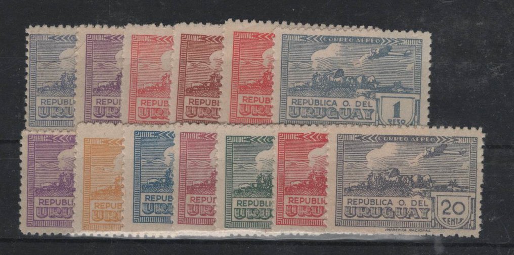 Uruguay 1927/1939 - dos ediciones completas postfrisches (MNH) mejores #3.2