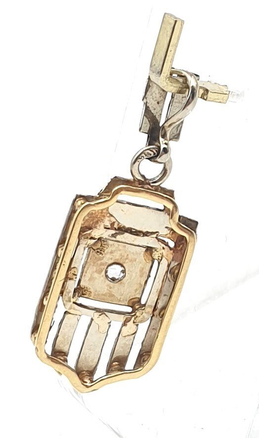 Ingen mindstepris - Vedhæng - 18 kraat Gulguld, Hvidguld - 0.01ct. tw. Diamant (Natur) - Ingen reservationspris #2.1