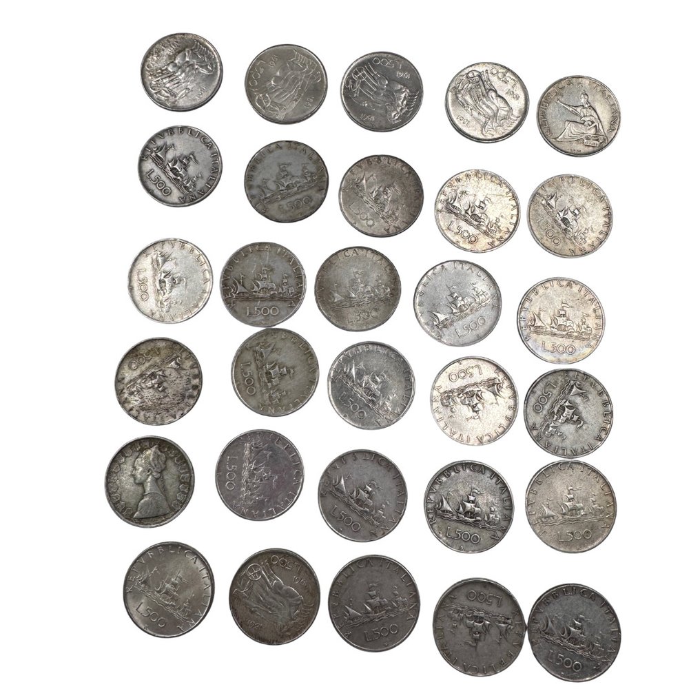 Olaszország, Köztársaság 500 Lire argento (30 monete)  (Nincs minimálár) #1.0