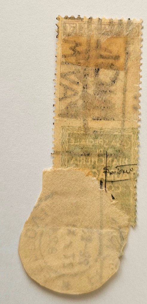 Royaume d’Italie  - Publicitaire, Tagliacozzo utilisé sur fragment de 0,50 centimes, original avec oblitération. - Sassone n.17 #1.0