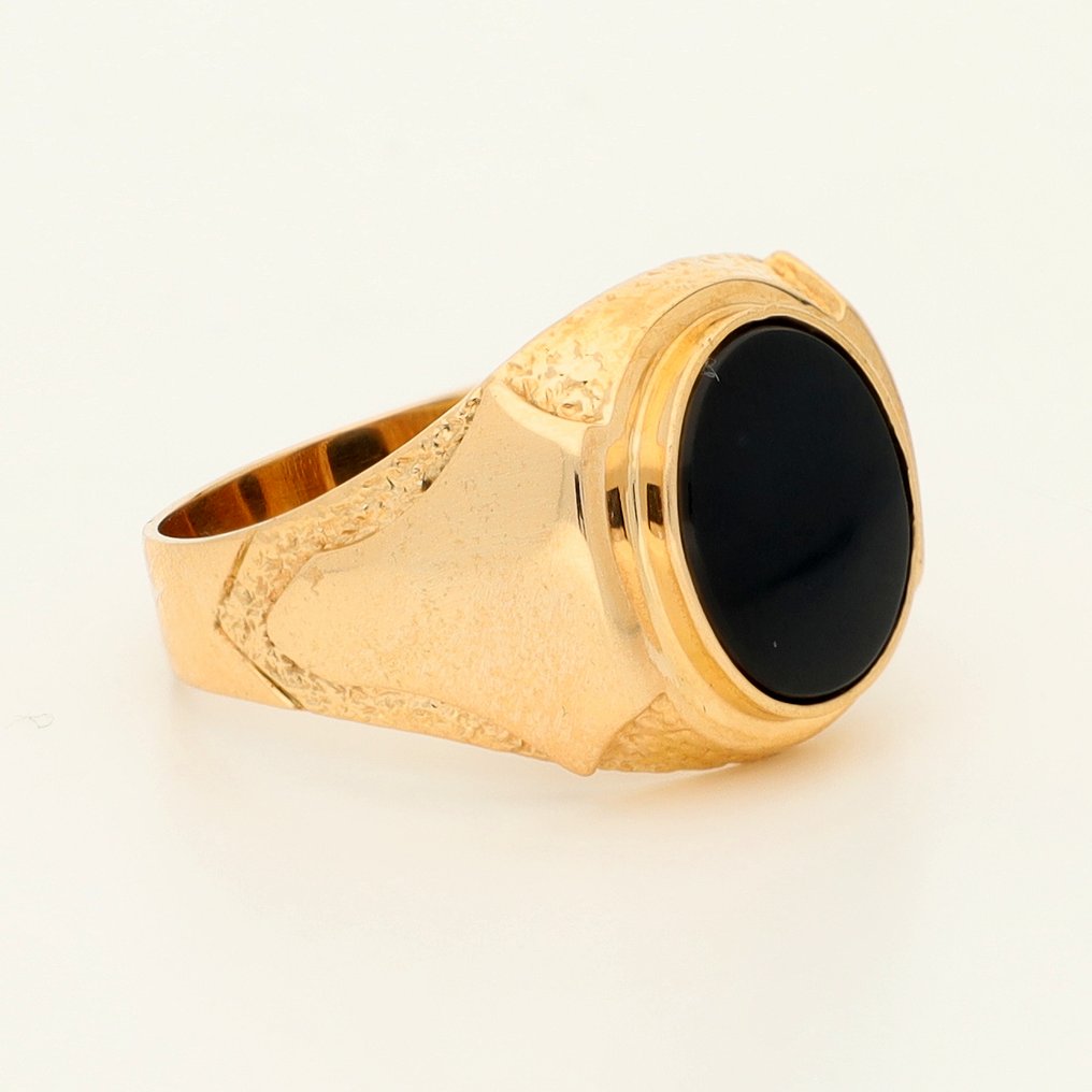 戒指 - 14 克拉 黃金 - Onyx #4.3
