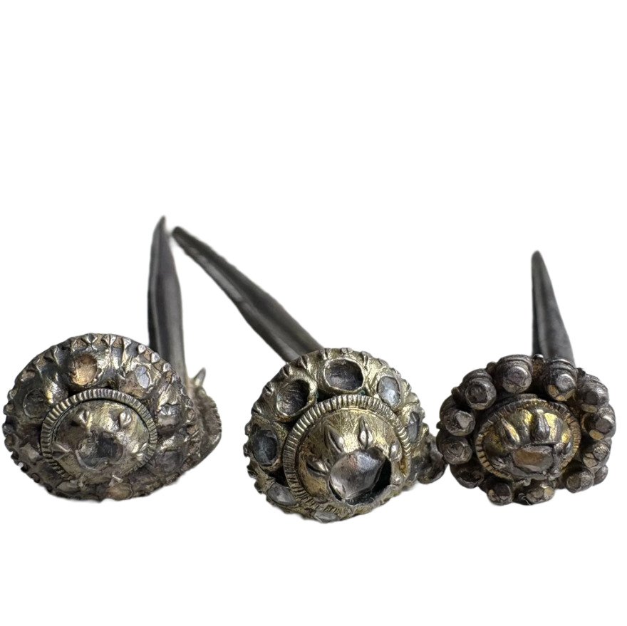 Ezüst - Ékszer tű - Antik oszmán hajtűk #3.2